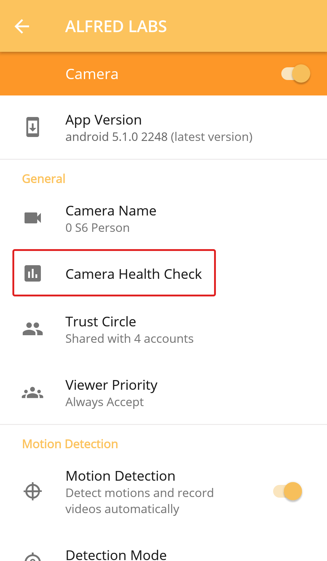 Camera Health Check Alfred Help Center