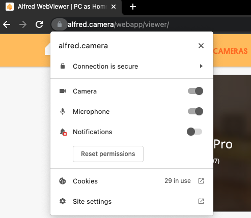 alfred home security web viewer