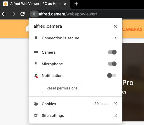 alfred security camera viewer